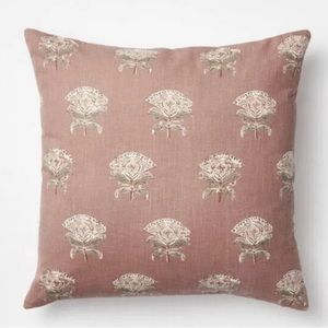Threshold Studio McGee pink floral block print throw pillow